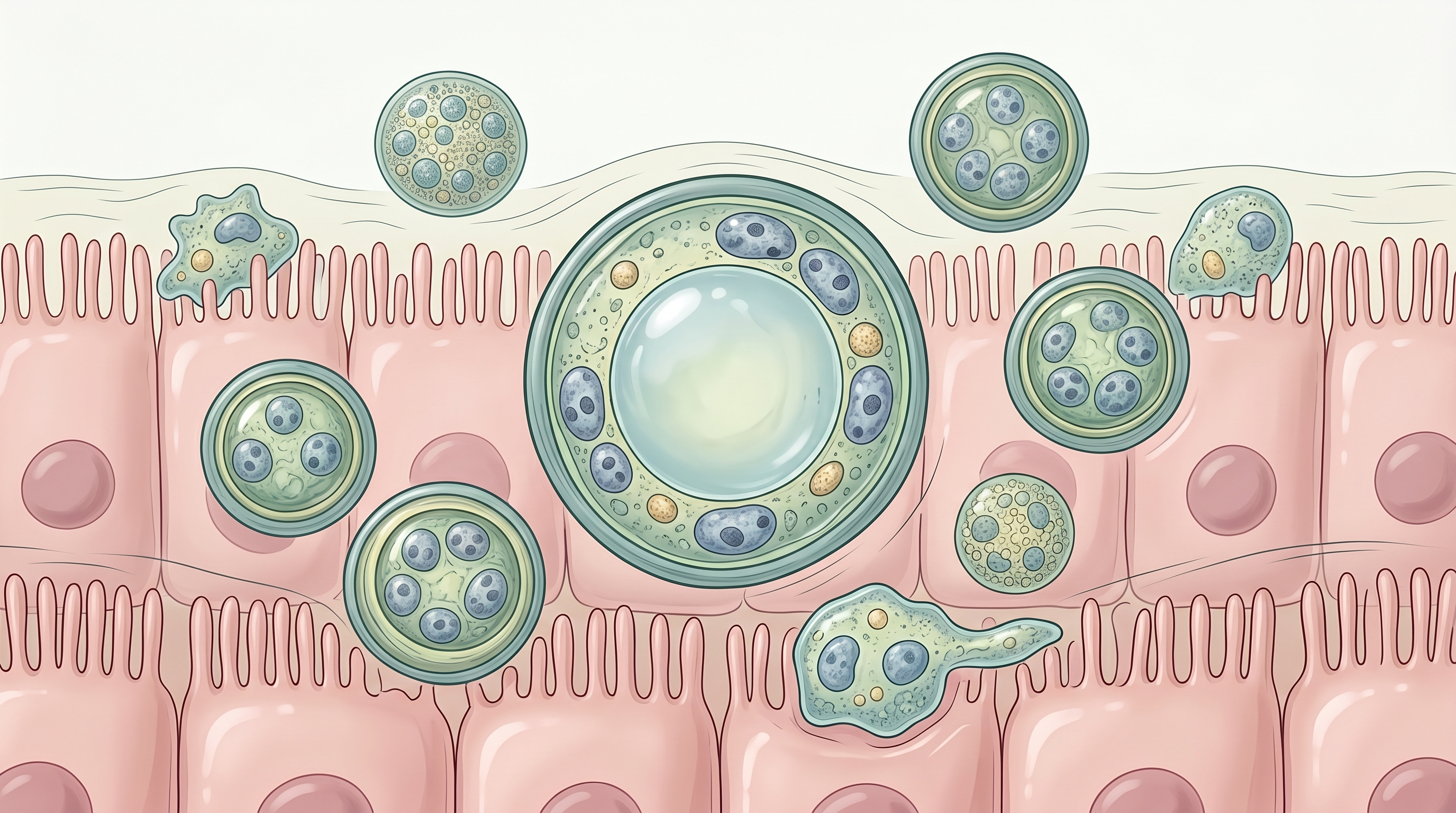 Blastocystis hominis al microscopio
